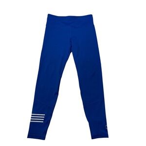 Lilybod Womens Cobalt Blue Athletic Leggings Medium Striped High Rise Activewear